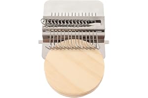 Joyzan Darning Loom, Small Speedweve Weave Machine Mini Mending Stamping Loom Wooden Stainless Steel Weaving Tool Kit Jeans Socks Clothes Stitching Knitting DIY Arts Beginners Repair Holes 14 Hooks