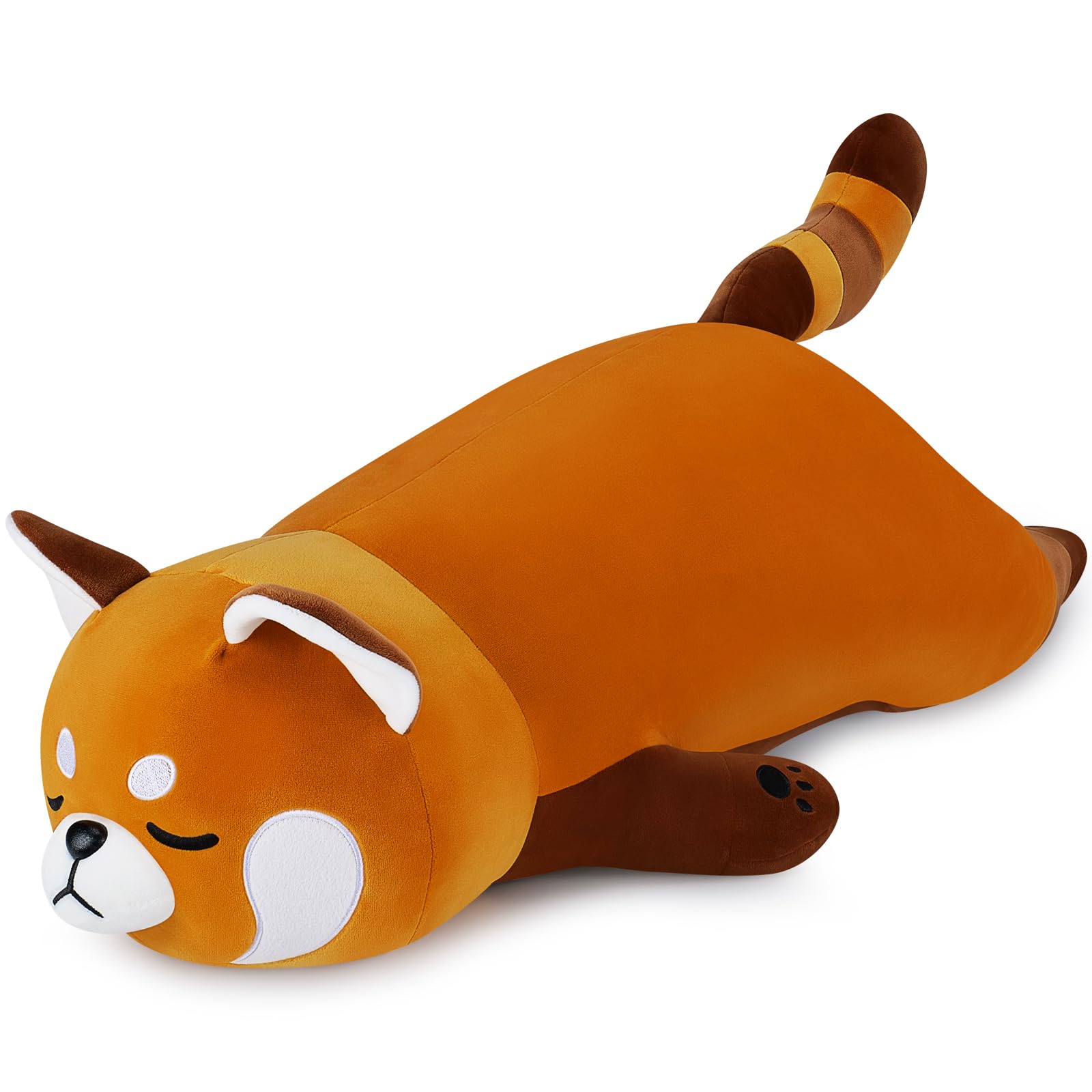 Auspicious beginning 30'' Giant Red Panda Plush Stuffed Animal - Large Sleeping Plush Toy Pillow, Cute Hugging Plushie, Room Decor, Christmas Birthday Gifts for Kids Girls Boys Valentine‘s Day Gift