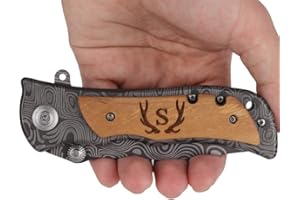 Fanfoobi Laser Engraved Pocket Knife with monogrammed from A-Z