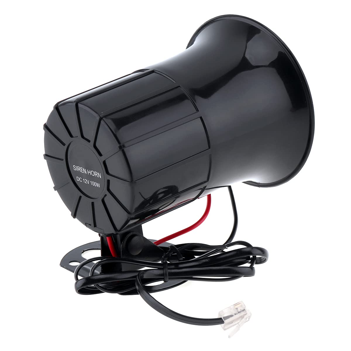 Wired Alarm Siren Horn, 100W 12V 6 Sound Car Truck Speaker Loud Siren Horn 120-150dB with MIC