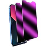 MAYtobe [2-Pack Privacy Screen Protector Designed for iPhone 16e, iPhone 14, iPhone 13 Pro, iPhone 13 Anti-Blue Light Tempered Glass, Purple Anti-Spy, Eye Protection, Colorful Gradient