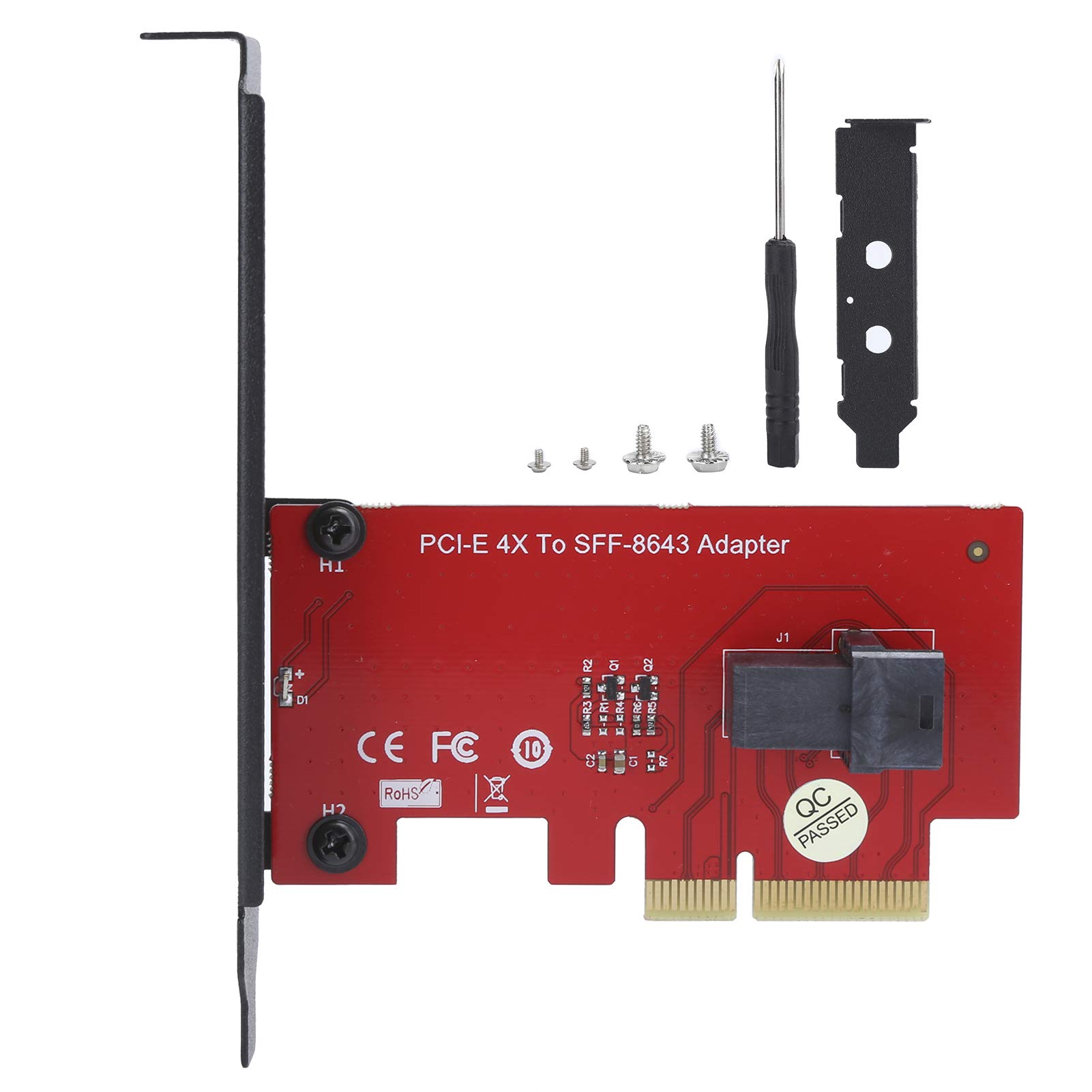 PCIe-NVMe SSD (SFF-8643) to PCI Express 4.0 x4 Host Adapter Card, mini-SAS HD PIN Connector PCI-E 4.0/3.0 Compatible with X4 X6 X8 Slot for U.2 SSD Driver