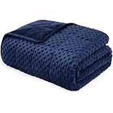 Cobertor pesado 122 cm x 182 cm 6,8 kg Azul marinho grosso quente Twin | Cobertor ponderado Minky para adultos, cobertor pesa