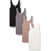 Amazon Essentials Women's Slim-Fit Tank, Pack of 4