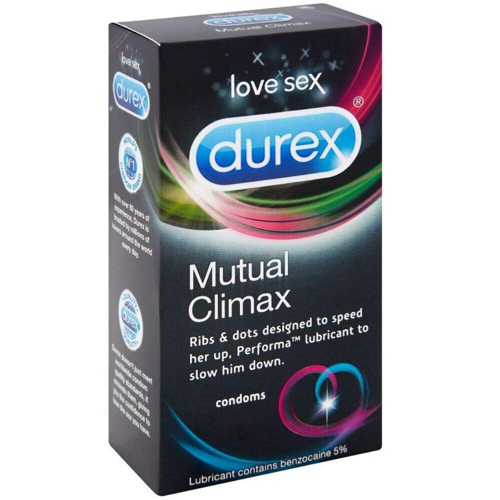 Durex Mutual Climax Condoms Silicone Lube Regular Fit 12s