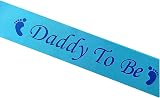 HYX Daddy to Be Sash Blue Satin Baby Shower Decorations