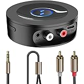 Bluetooth 5.2 Receiver for Home Stereo AUX Adapter for HiFi Music Streaming, Wired Speakers, with AUX 3.5mm/RCA, Long Range,L