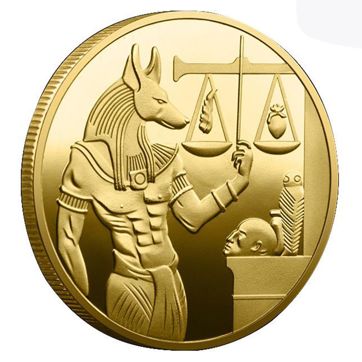 QUEAMBLER Commemorative Coin Egyptian Anubis Coin for Souvenir Gift Collectors