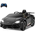 Licensed Lamborghini Huracan Ride on Car by INFANS, 12V Kids Electric Vehicle Battery Powered Toy with Remote Control, LED Lights, Spring Suspension, Bluetooth, MP3, Aged 3-8 Years (Black)