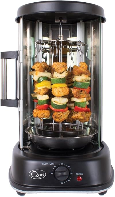 Quest 34020 Electric Rotisserie Grill Kebab Machine 7 Skewers 21L 1500W