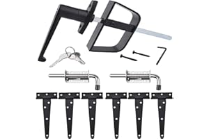 EWONICE Shed Door Hardware Kit, Complete with T Hinges, Latches, and L-Handle Lock, Door and Window Hinge Set for Shed, Gate, Barn, Playhouse, Chicken Coop and More
