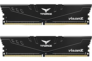 TEAMGROUP T-Force Vulcan Z DDR4 16GB Kit (2x8GB) 3200MHz (PC4-25600) CL16 Desktop Memory Module Ram Black TLZBD416G3200HC16FD