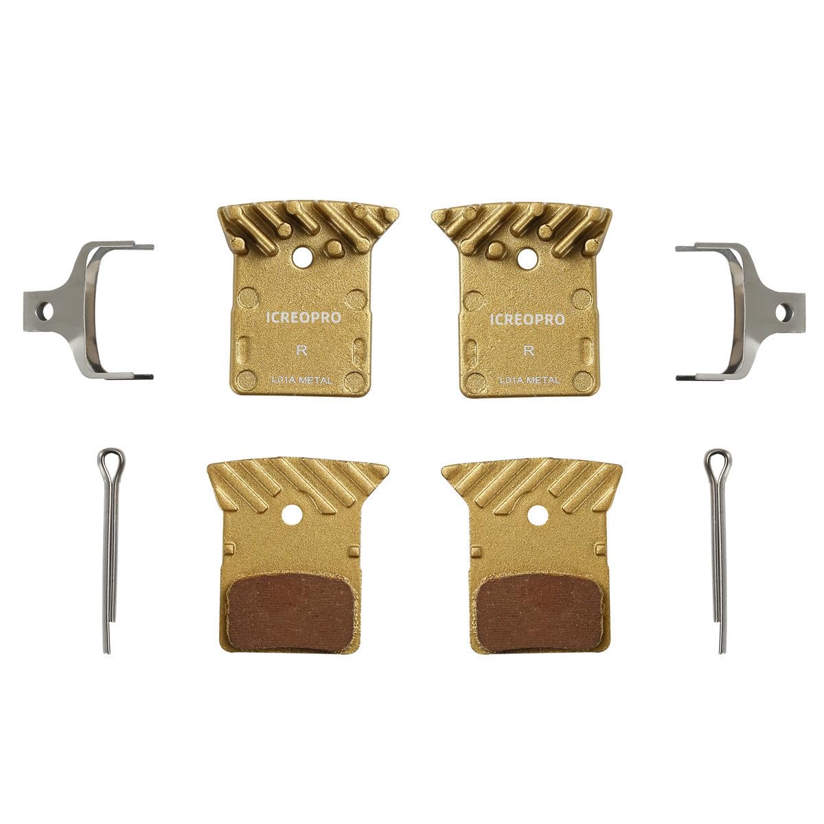 Disc Brake Pads with Cooling Fin, 2Pair Bicycle Brake Pads for Shimano DEORE XT M8100 / SLX M7100 / DURA-ACE/ULTEGRA/TIAGRA/GRX (Metal)