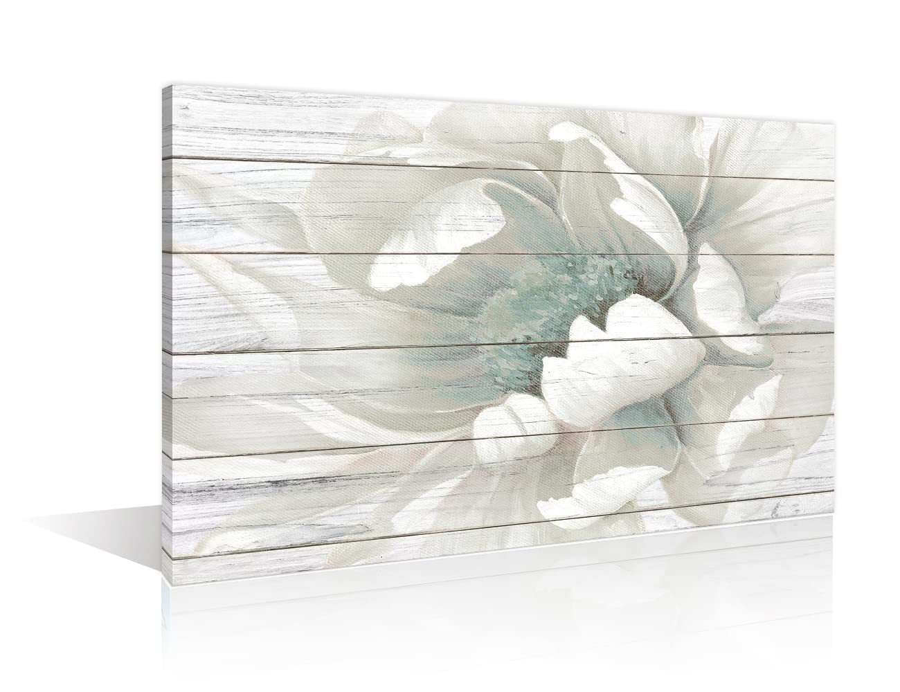 Flower Canvas Wall Art Peony Blossom Picture Wall Decor for Bathroom Abstract Floral Painting Framed Poster Framed and Stretched Ready to Hang, 24x16in