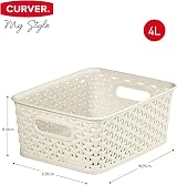 Curver My Style Storage Baskets Set of 4 Cream 4 Litre Stackable view 5