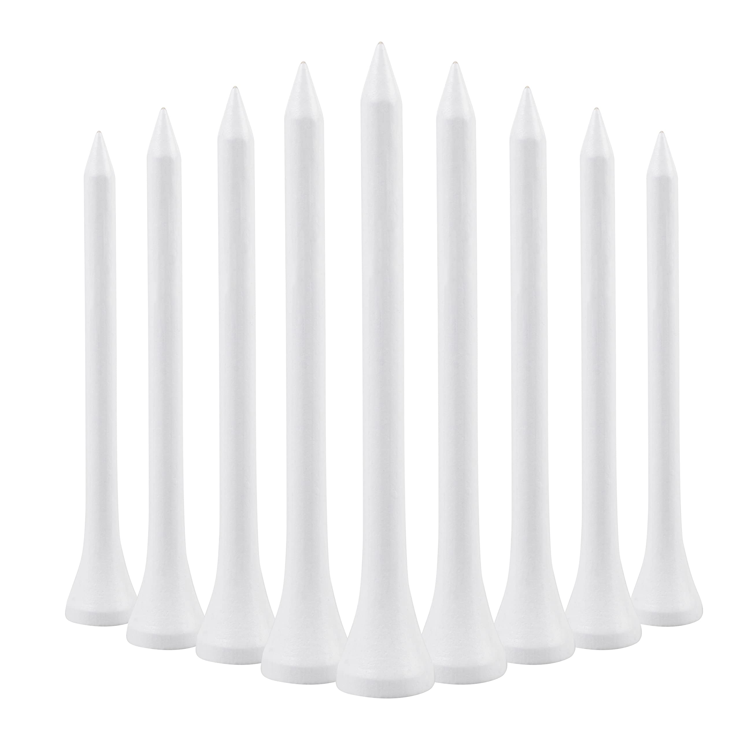 70mm 2 3/4" White Wooden Golf Tees Tee Pegs Biodegradable XL Pack of 1000