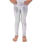 Loxdonz Girls Shiny Wet Look Leggings Kids Liquid Metallic Dance Footless Tights Pants