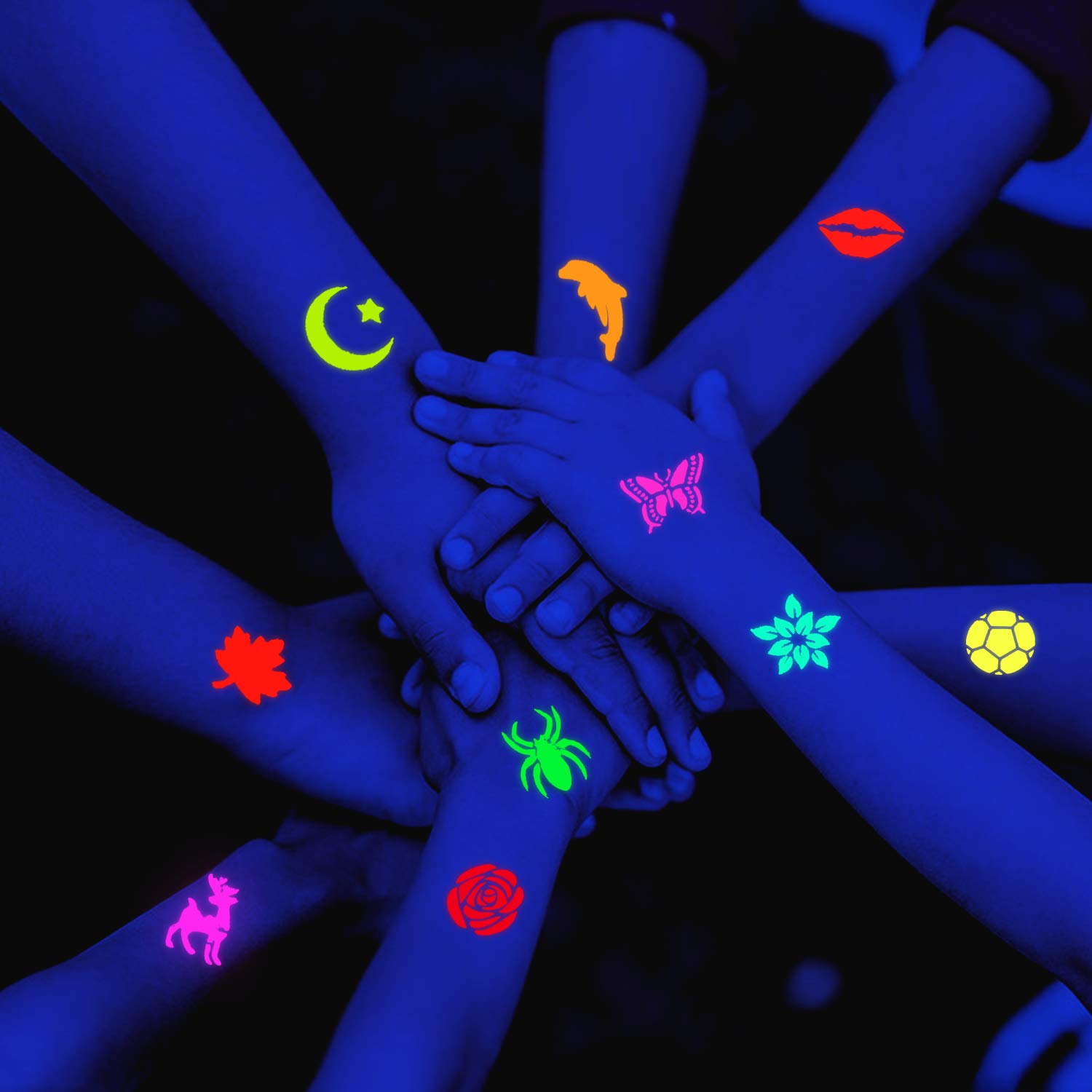 UV Face & Body Paint Kit – 12 Neon Colors (1 oz Each) + 60 Stencils & 3 Brushes | Blacklight Glow Paint, Safe & Washable Body Art for Festivals, Clubs & Parties