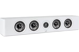 Polk Audio Reserve Series R350 Slim Center Channel Loudspeaker, Doubles as L/R Surround Speaker, 1" Pinnacle Tweeter & Four 4" Turbine Woofers, Dolby Atmos & IMAX Enhanced, Home Stereo Speakers, White