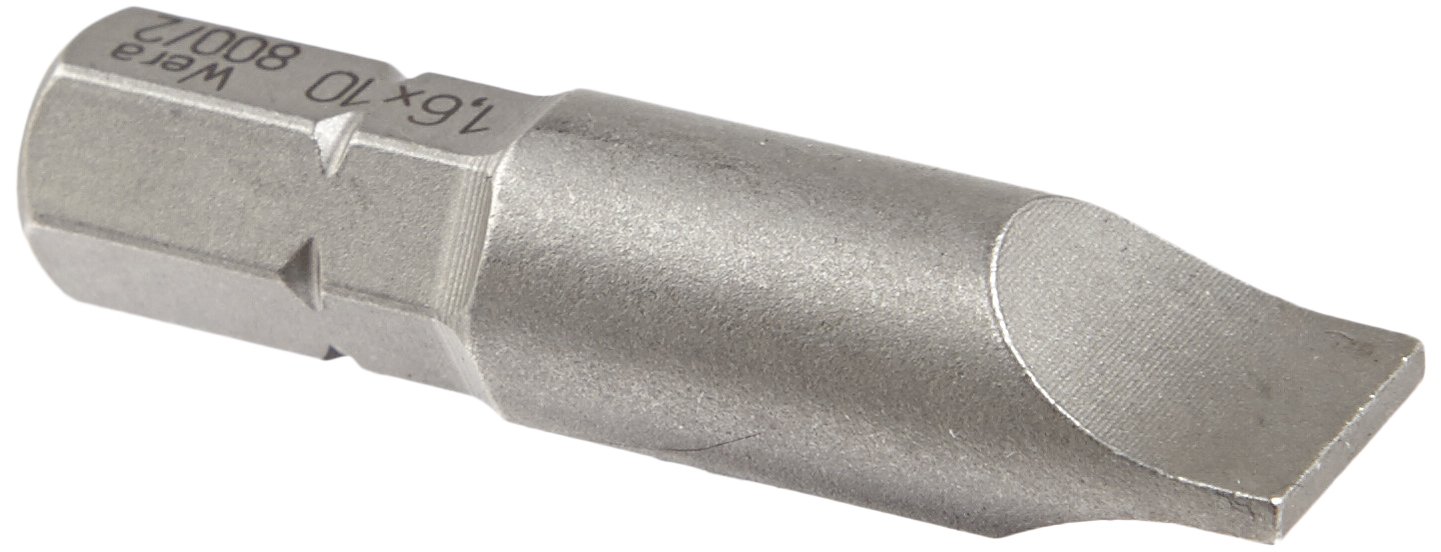 Wera 05057235001 1.6 x 10.0 x 41 mm 800/2 Z Bits for Slotted Screws - Silver — image 1
