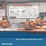 PRO ELEC PEL01008 Mains Extension Lead Outdoor 5m IP54 Orange 1-Gang view 7