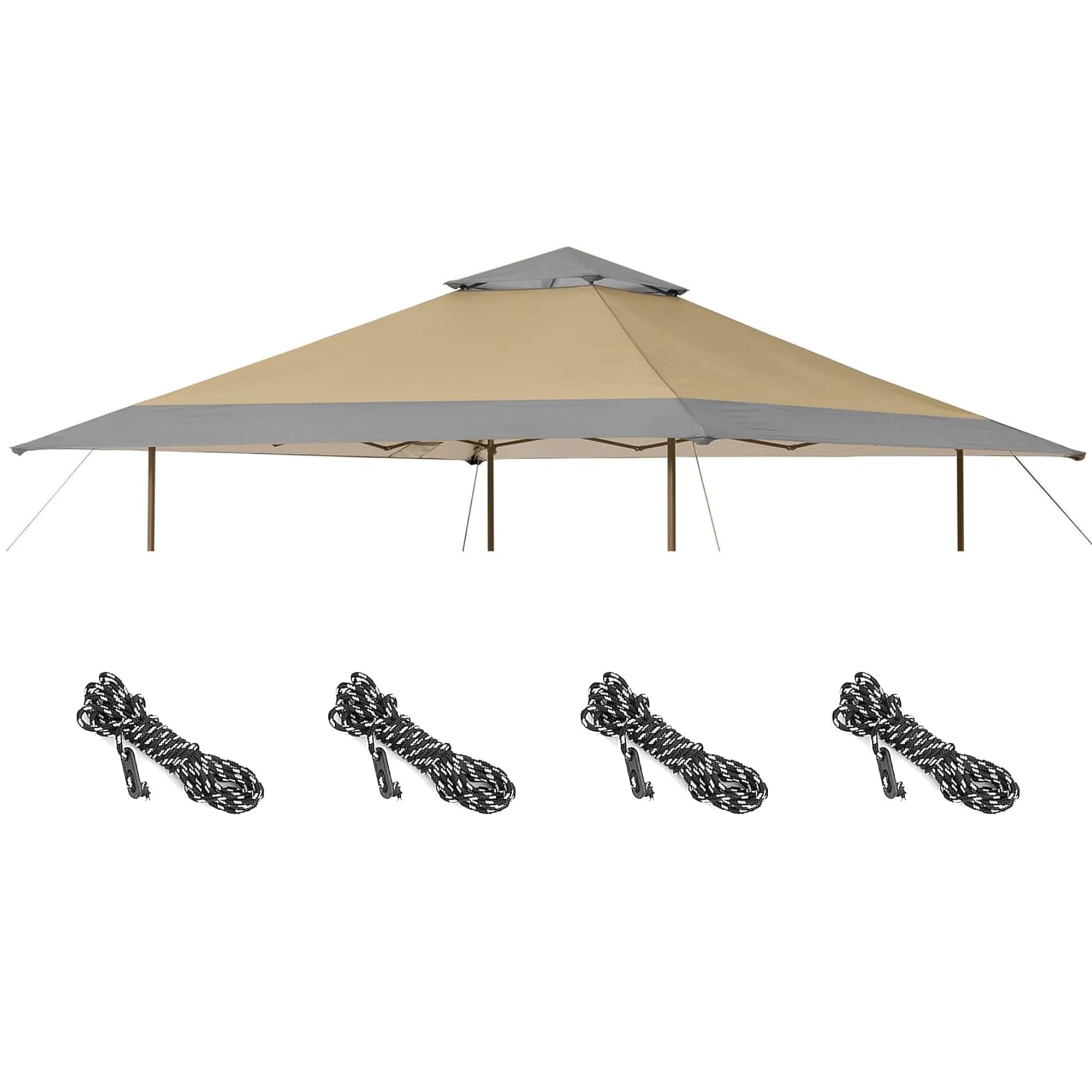 canopy replacement top compatible with ozark 13' x 13' instant outdoor canopy frame, canopy cover only, (beige/darkgrey) beige darkgrey