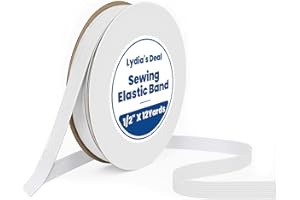 LYDIA'S DEAL Elastic Band for Sewing 1/2 Inch Wide 12 Yards, Durable & Soft High Elasticity Stretch Elastic Bands Cord for Sewing, Waistbands, Pants, DIY Crafts, White
