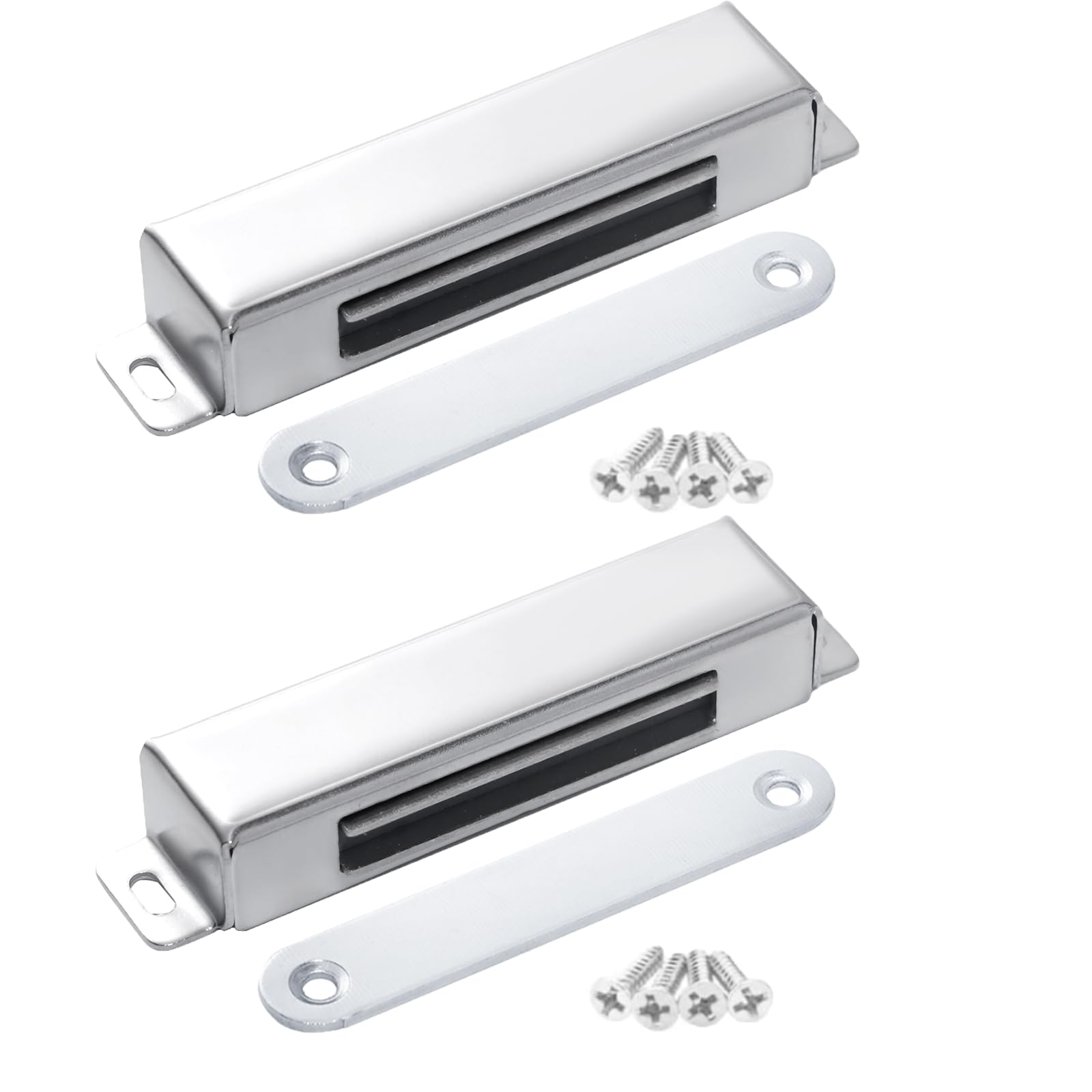 Anhoer 2Pcs Magnetic Door Catch 40KG Cupboard Door Magnets Magetic Catch Stainless Steel Cabinet Door Magnetic Catches for Cabinets Ktichen Cupboard Doors