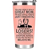 DOUBLECHILD Christmas Gifts for Mom from Daughter, Son, Kids - Great Mothers Day Tumbler - Ideas Presents for Mom on Birthday, Xmas - Insulate Stainless Steel Tumbler 20oz, Pink