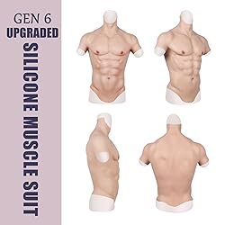 CUAIBB Realistic Silicone Muscle Suit Fake Abs