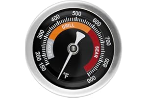 BQMAX 3.3" Grill Thermometer Replacement Part for Big Green Egg, Char Griller, BBQ Grill Thermometer for Smoker Outside Grill Temperature Gauge, 150-900°F