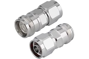 RFetomax 4.3/10 Mini DIN Connector Female Jack to N Male Plug Adapter 4.3-10 Mini DIN Female to N Male Adaptor PIM 160dBc(4.3/10 female to N male Pack 2)