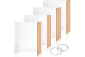 Mauproy 4 Pack Trifold Poster Boards, 24 x 16 Inches Small Tri-Fold Presentation Boards, Foldable Corrugated Display Boards with Double Sided Tapes for School Projects, Science Fair