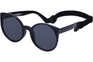 COCOSAND Baby Sunglasses with Strap Polarized Flexible Retro Cat Eye Frame for Toddler Infant Newborn Girl Age 3-24 Months, B