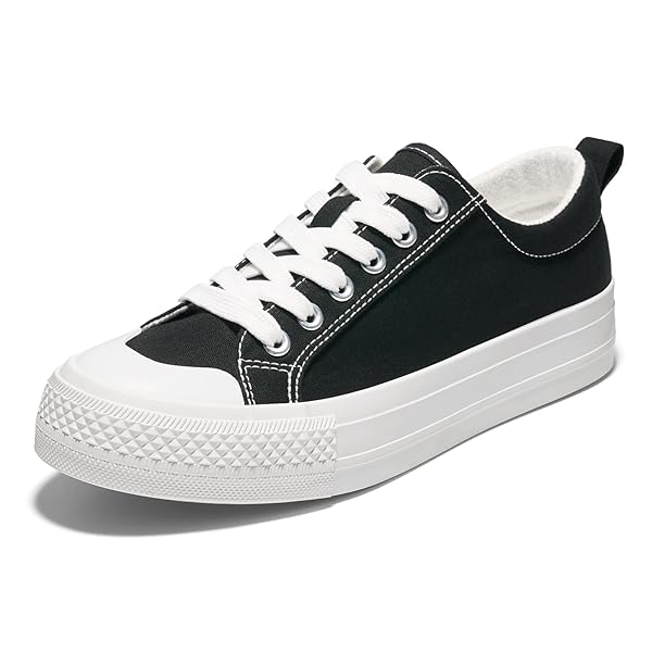 HEEZ WOMENS PLATFORM FASHION CANVAS SNEAKERS LOW TOP...