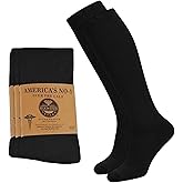 Diamond Star 2 Pairs Diabetic Knee High Socks for Men – Over the Calf Cotton Socks, Non-Binding Comfortable Fit – Men’s Shoe Size 9–12 (2 Pairs Black)