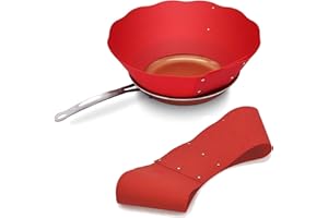 AUNMAS Splattered Guard, Adjustable Nonstick Silicone Splatter Screen Portable Universal Folding Kitchen Oil Baffle for Fryin