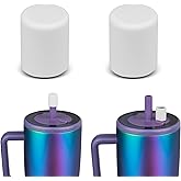 CERCGVEL 2 Pack Magnetic Straw Caps Compatible with BrüMate All Era and Resa Tumblers, Silicone Straw Caps Toppers Compatible with Brumate Accessories, Covers Protectors BPA Free (Light Gray)