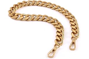 Yichain 25 Inch Trendy Chunky Metal Chain Purse Handles Shoulder Strap Replacement for Handbag (Antique Gold)