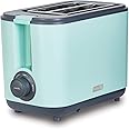 Dash DEZT001AQ 2 Slice Extra Wide Slot Easy Toaster with Cool Touch + Defrost Feature, for Bagels, Specialty Breads & Other B