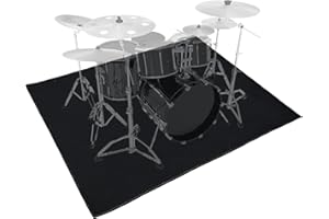 Anjetan Drum Rug, Drum Mat, 3.9Ft x 5.2Ft Electrical Drum Carpet Soundproof Rug Pads Drum Accessories for Electric Drums Jazz Drum Set, Gift for Drummers, Drum Accessories