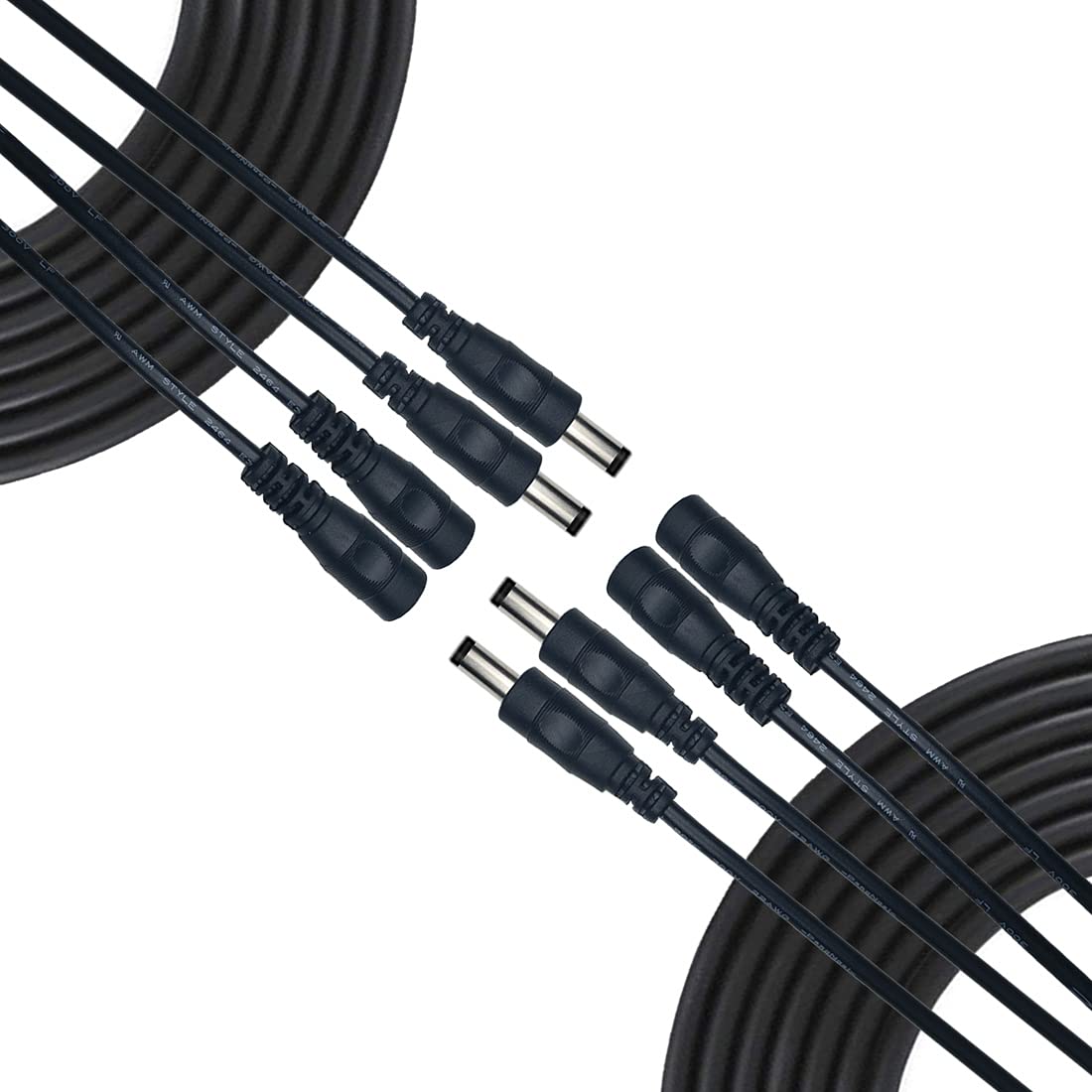 Liwinting 2pcs 4 Pin RGB LED Splitter Cable 1 to 2 Ports Female LED Extension Y Splitter Cable for SMD 5050 3528 2835 RGB LED Strip Light, with Free 6pcs 4pin Connector - Black