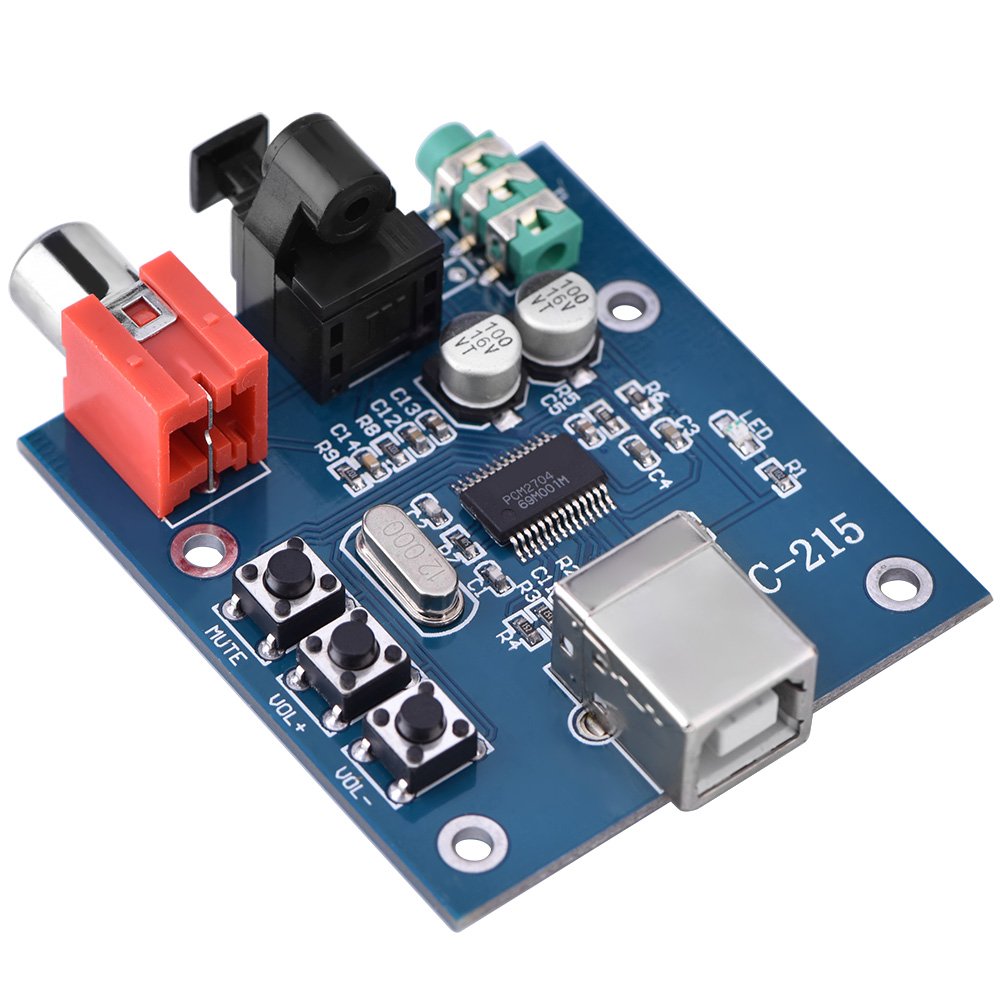 PCM2704 USB sound card DAC Decoder Board USB Input Coaxial/Fiber Optic/Analog Output HiFi Decoder Board