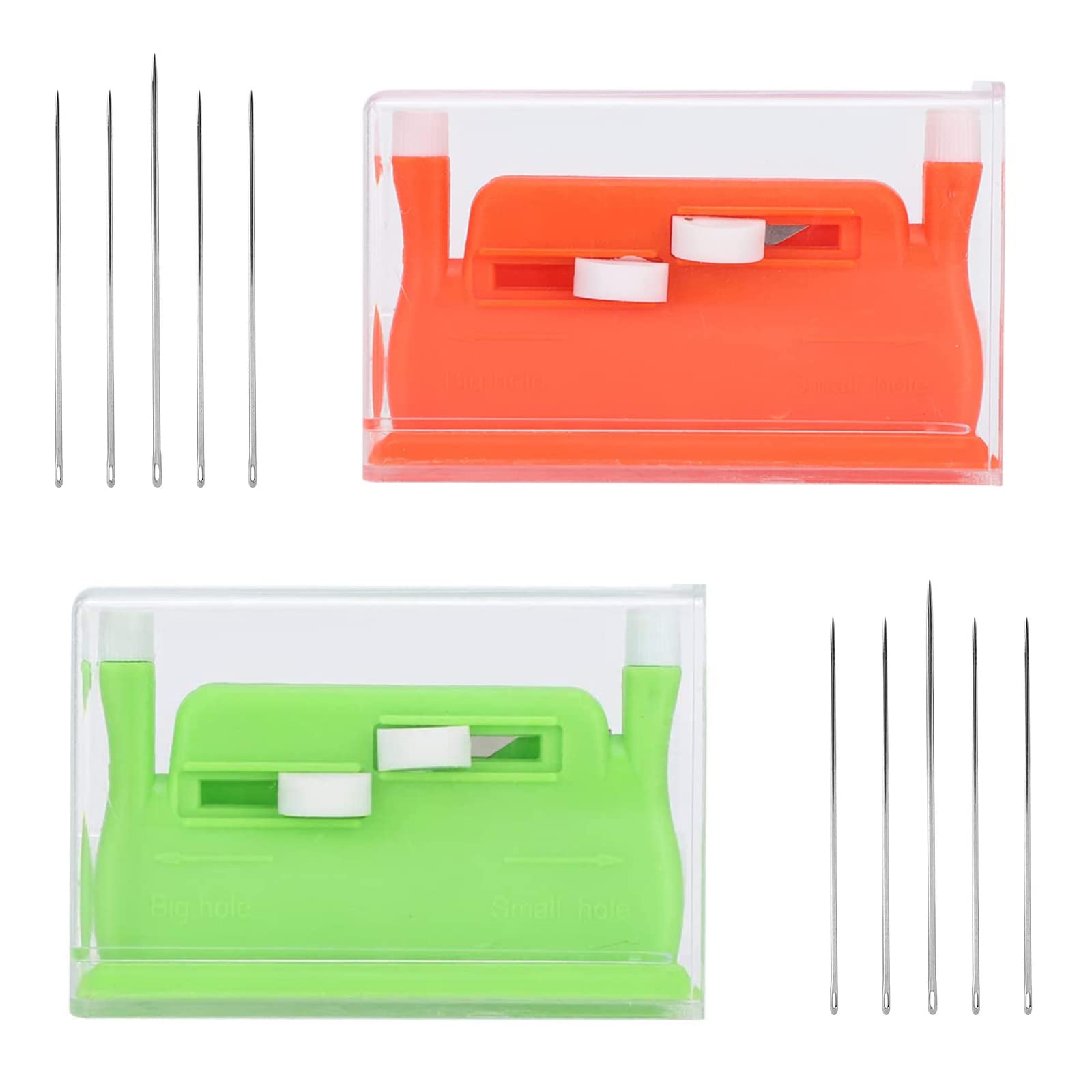 2 Pcs Double Holes Automatic Needle Threader Sewing Threading Tool Needle Insertion Tool for Sewing Clothes DIY Crafts
