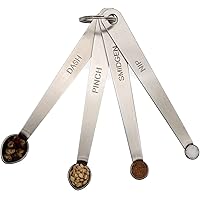 1/8,1/16,1/32,1/64 tsp (dash, pinch, smidgen, nip) Mini Measuring Spoons, Heavy Duty Stainless Steel Measuring Spoons, Small 
