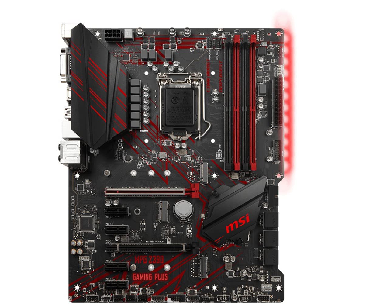 MSI MPG Z390 Gaming Plus LGA1151 (Intel 8th and 9th Gen) M.2 USB 3.1 Gen 2 DDR4 HDMI DVI CFX ATX Z390 Motherboard