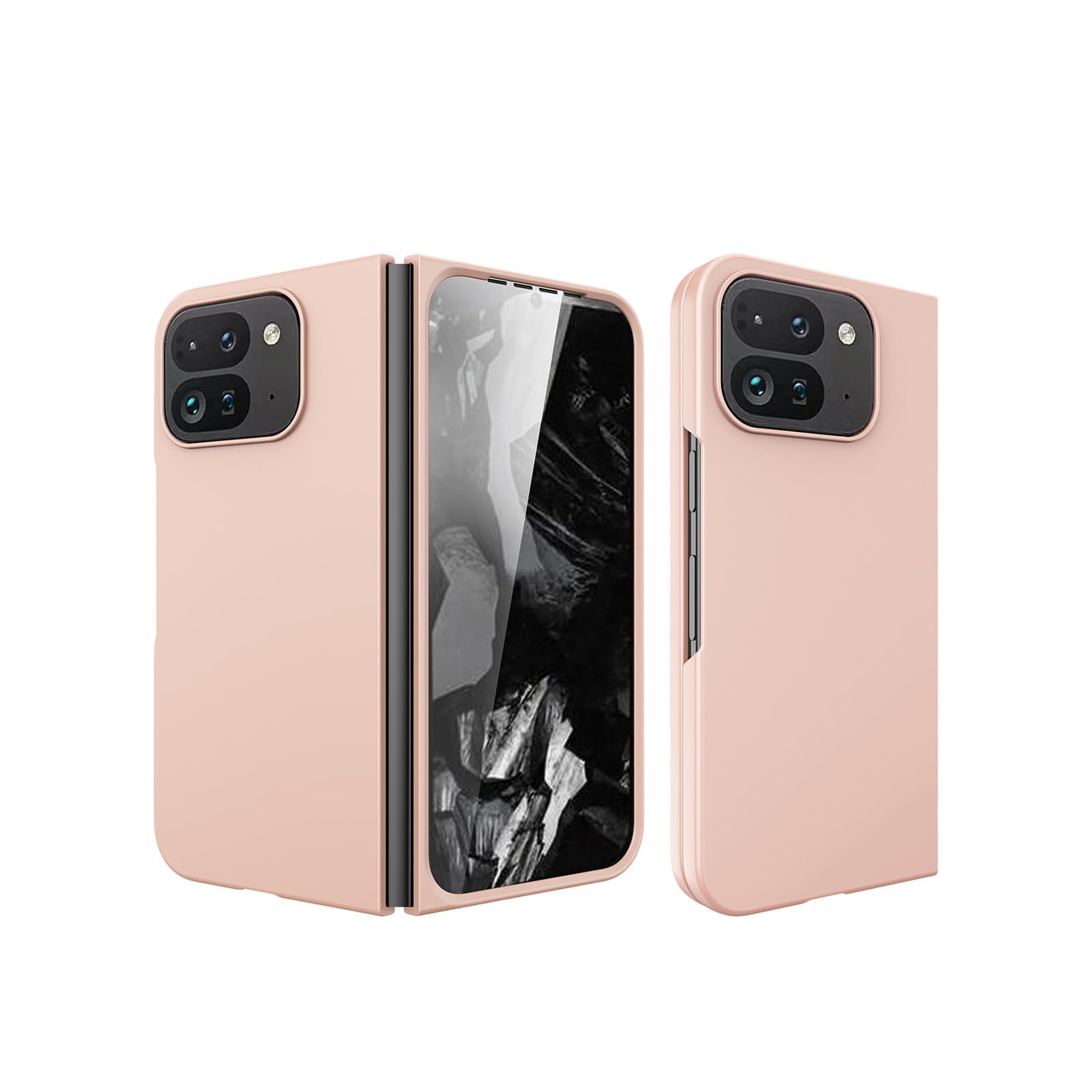 CaseGame Case Compatible with Google Pixel 9 Pro Fold with Screen Protector, Hard PC Smooth Ultra-thin Shockproof Protective Case Cover for Pixel 9 Pro Fold for Men Women Pink