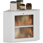 Bread Box for Kitchen Corner Countertop,Large Bread Basket (White, Large) | Double Layer Bamboo Bread Storage Container for Kitchen Countertop,Height Adjustable