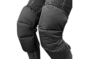 IBLUELOVER Motorcycle Knee Pads Winter Windproof Leg Warmers Pad Cold Weather Skiing Skate Leg Gaiters Winter Thicken Down-Filled Knee Pads with Adjustable Strap for Motorcycle Bike Winter Ski