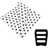 Gsyziux Polka Dots Pocket Squares for Men, Solid Color Men's Handkerchiefs with Pocket Square Holder for Party Daily Wedding (White)